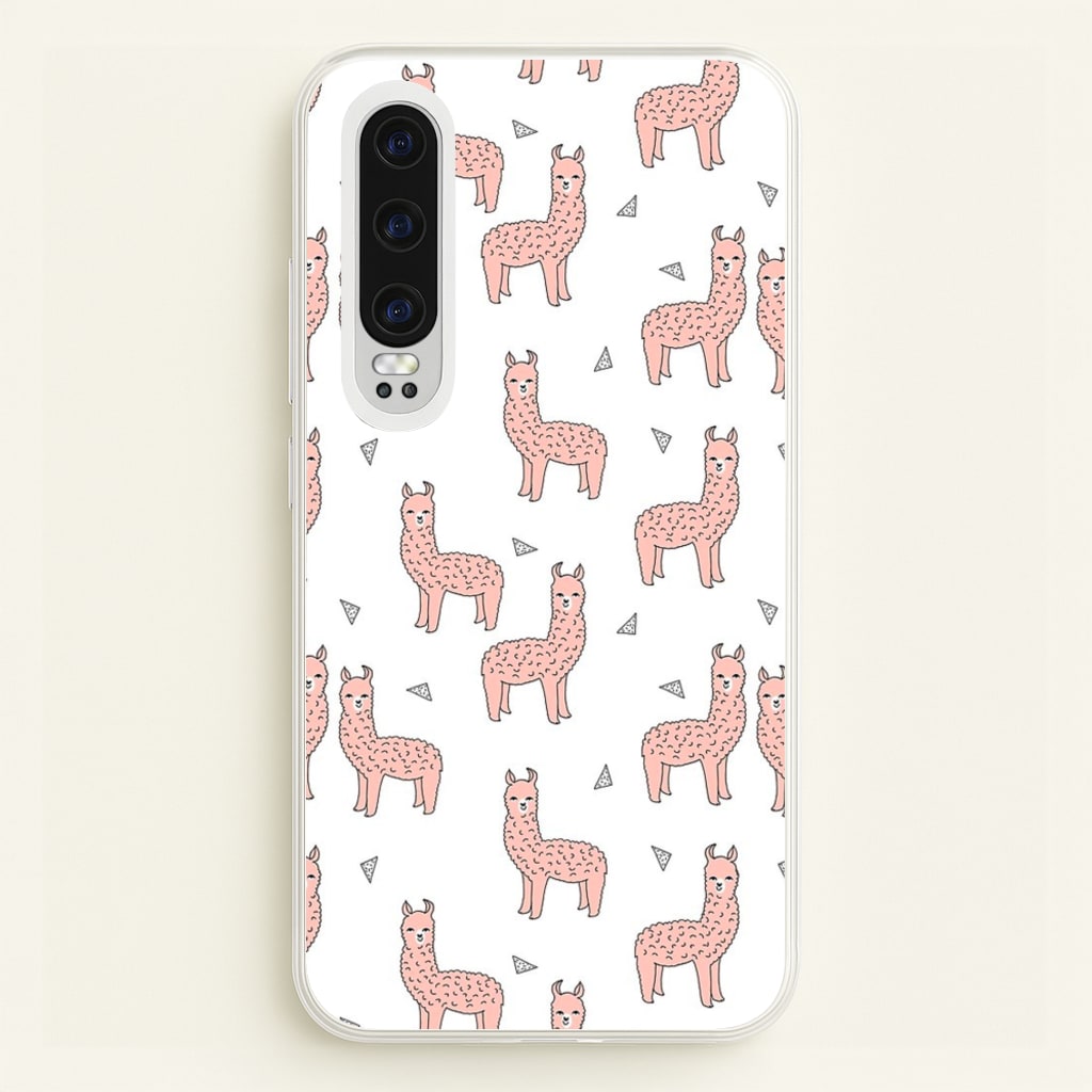 Pale Pink Alpaca Pattern - Phone Case for Huawei P30