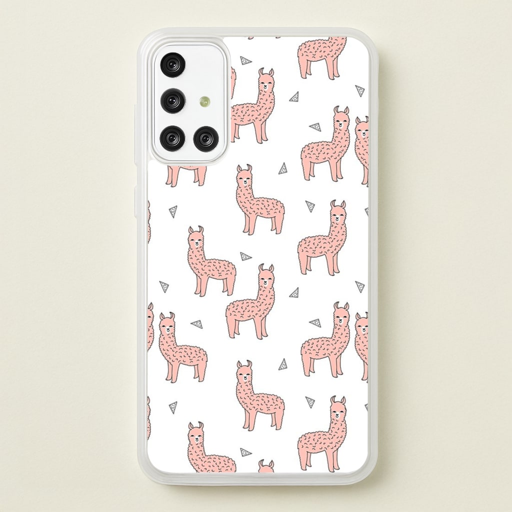 Pale Pink Alpaca Pattern - Phone Case for Galaxy A71