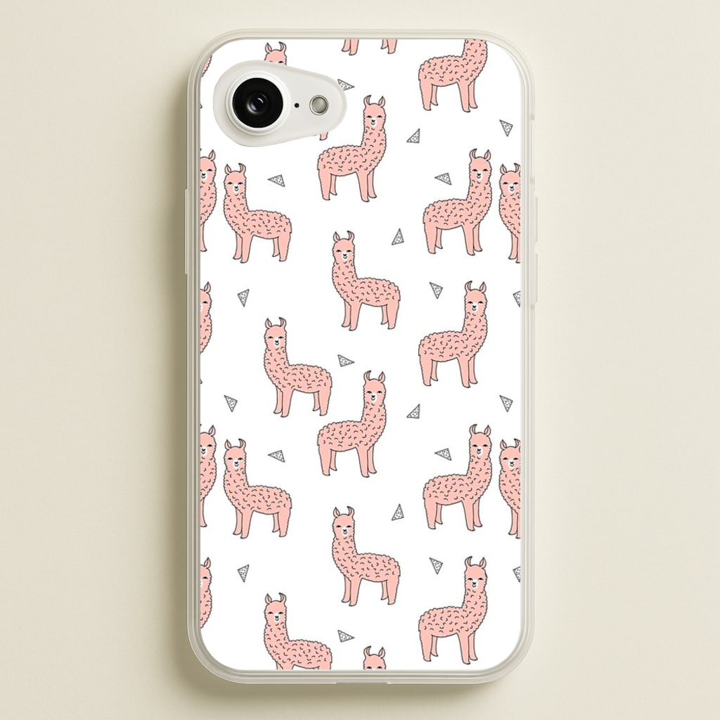 Pale Pink Alpaca Pattern - Phone Case for iPhone 16e