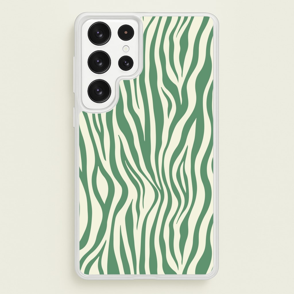 Green Zebra - Animal Patterns - Animal Patterns Phone Case for Galaxy S22 Ultra