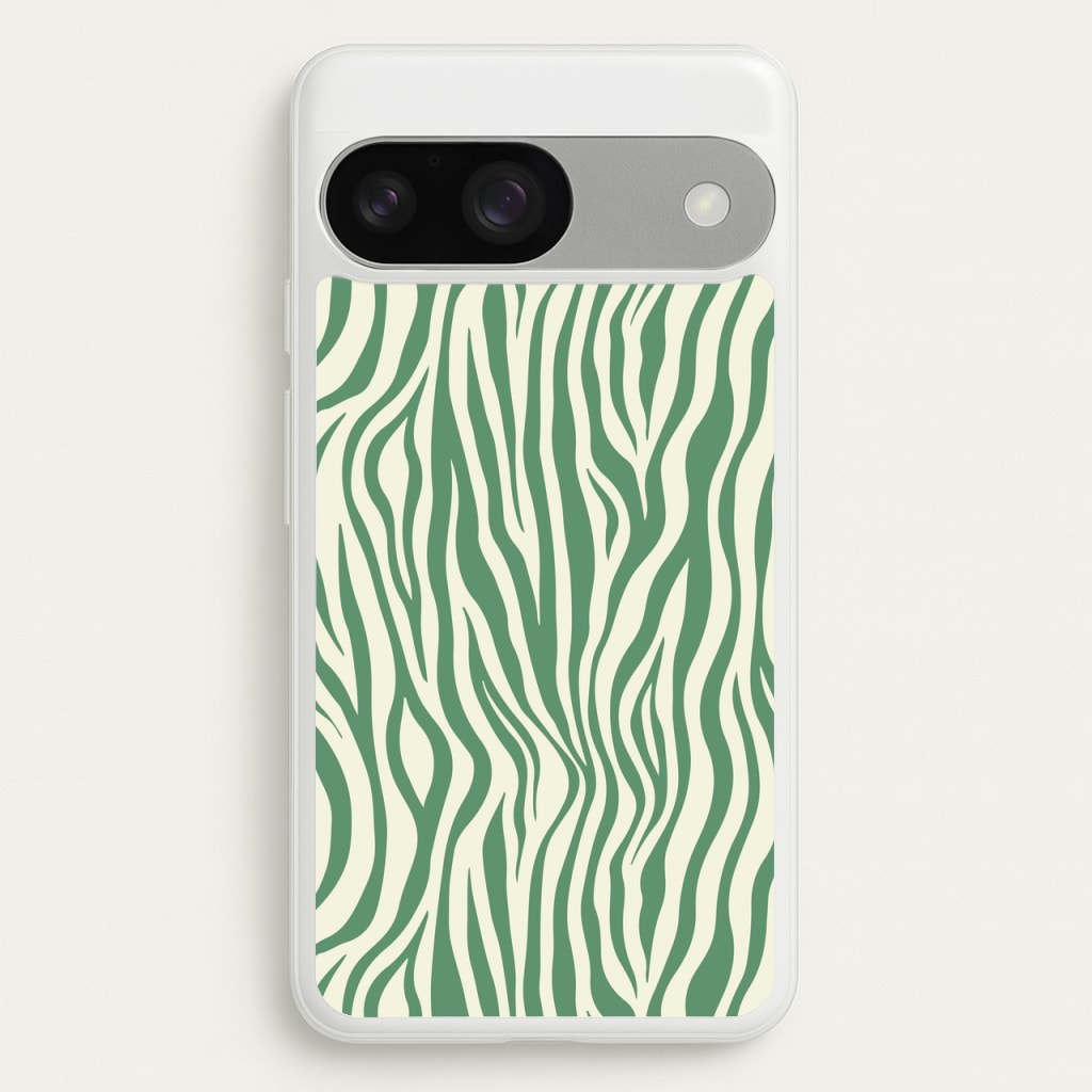 Green Zebra - Animal Patterns - Animal Patterns Phone Case for Google Pixel 9 / 9 Pro