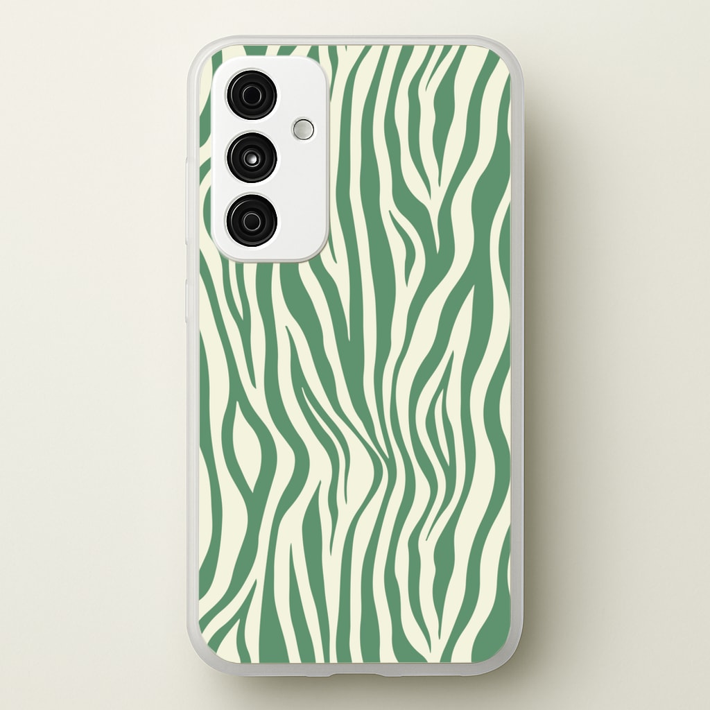 Green Zebra - Animal Patterns - Animal Patterns Phone Case for Galaxy A55