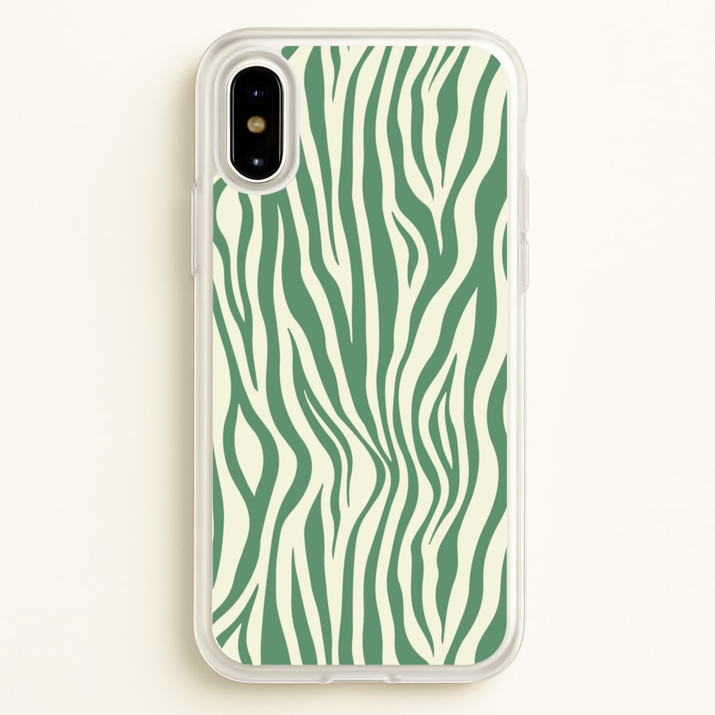 Green Zebra - Animal Patterns - Animal Patterns Phone Case for iPhone X / XS