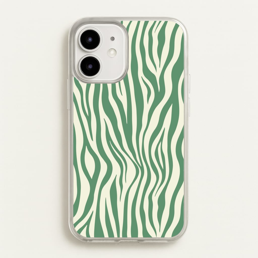 Green Zebra - Animal Patterns - Animal Patterns Phone Case for iPhone 12 Mini