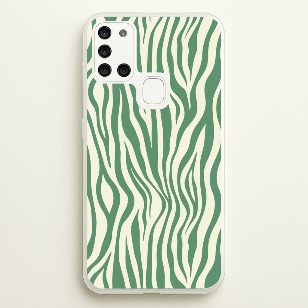 Green Zebra - Animal Patterns - Animal Patterns Phone Case for Galaxy A21s