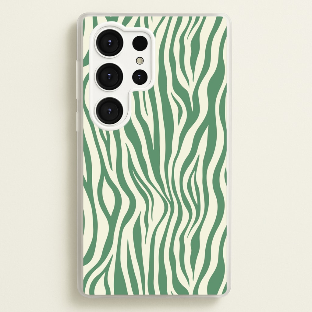 Green Zebra - Animal Patterns - Animal Patterns Phone Case for Galaxy S25 Ultra