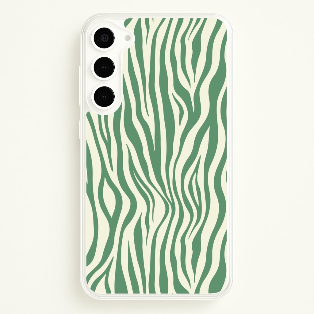 Green Zebra - Animal Patterns - Animal Patterns Phone Case for Galaxy S23 Plus