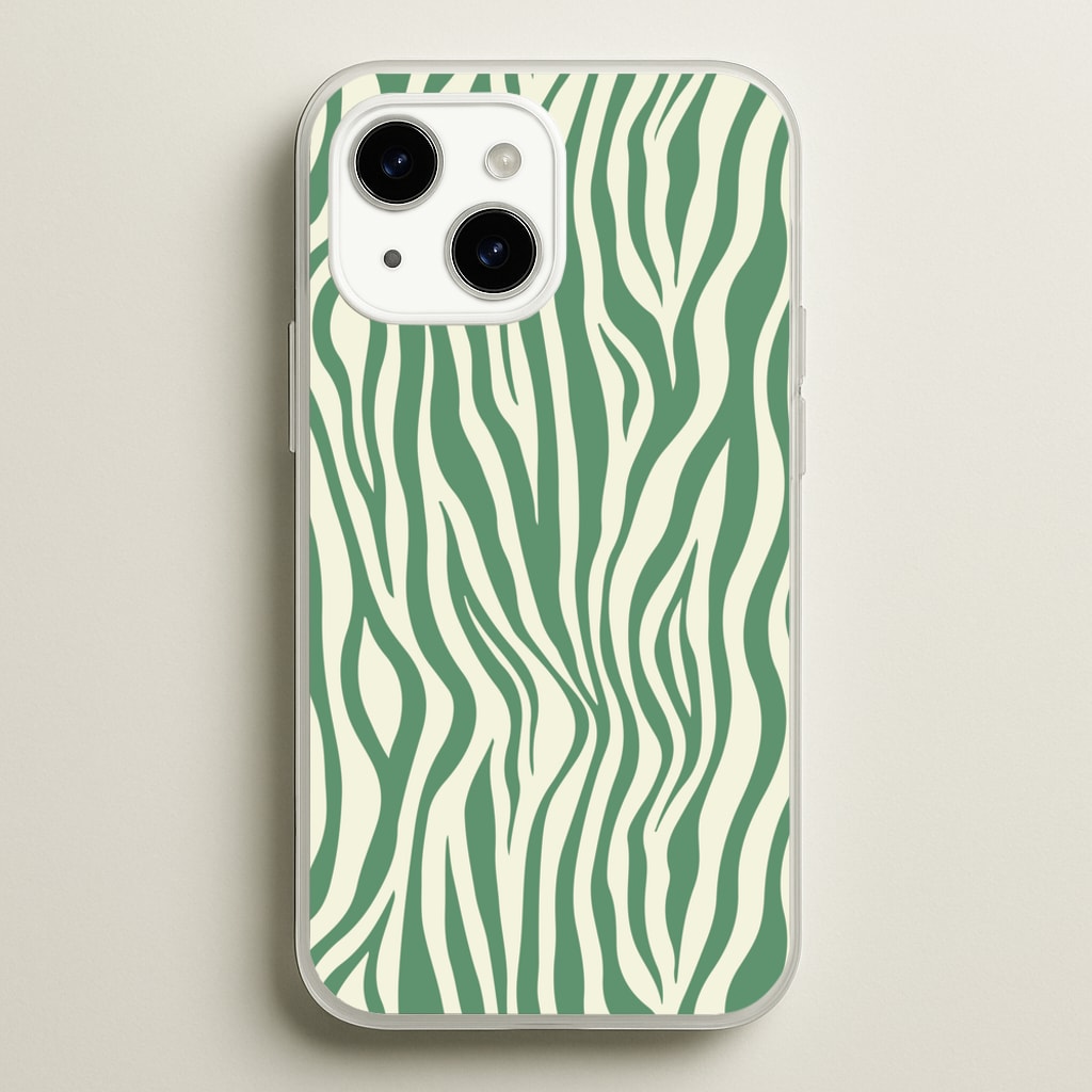 Green Zebra - Animal Patterns - Animal Patterns Phone Case for iPhone 15 Plus