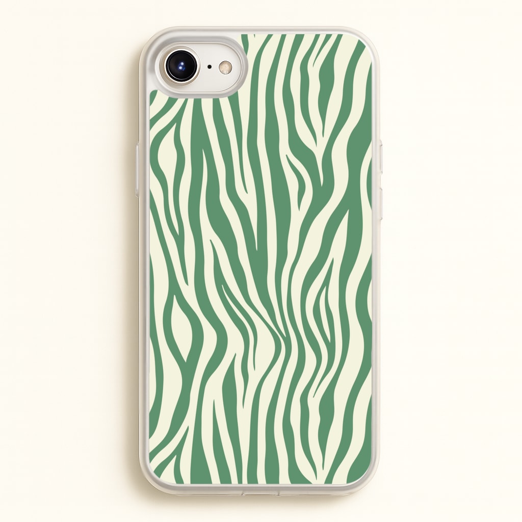 Green Zebra - Animal Patterns - Animal Patterns Phone Case for iPhone 6 / 7 / 8 / SE