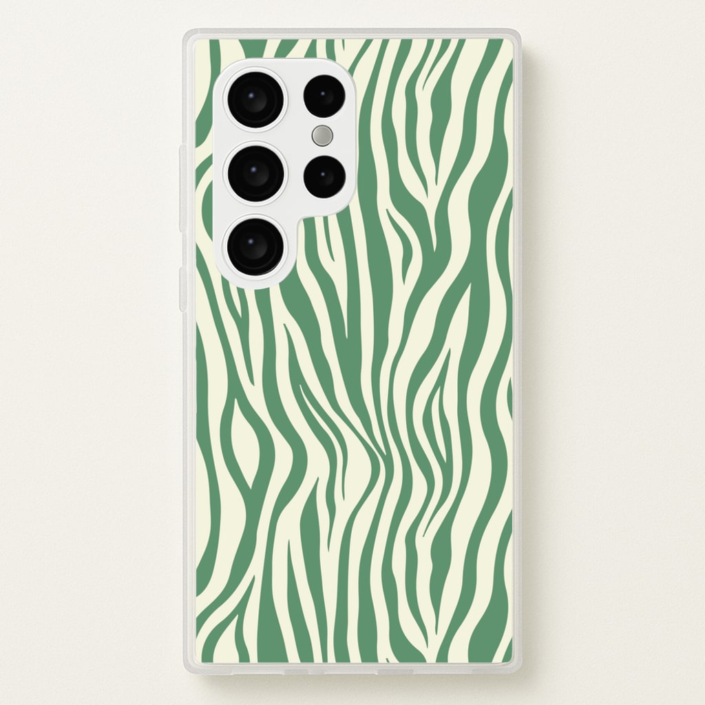 Green Zebra - Animal Patterns - Animal Patterns Phone Case for Galaxy S24 Ultra