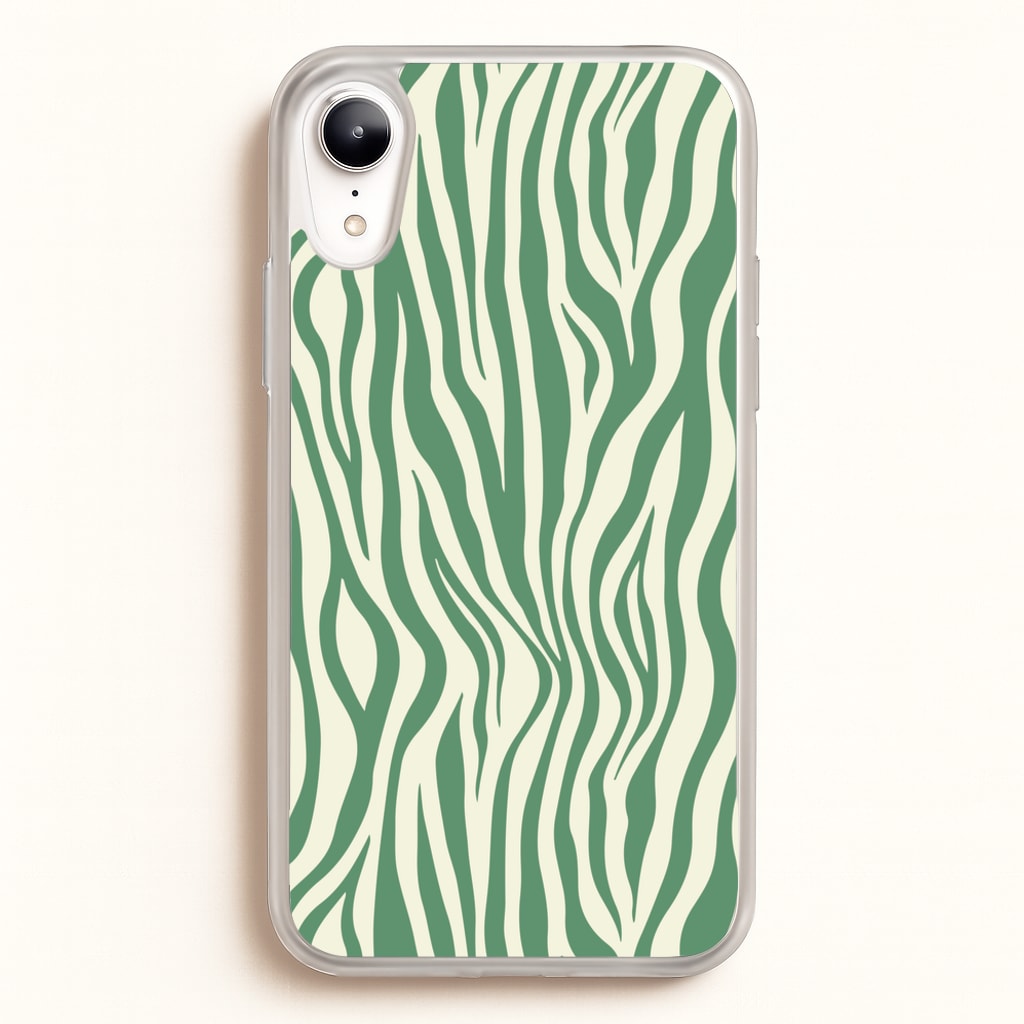 Green Zebra - Animal Patterns - Animal Patterns Phone Case for iPhone XR