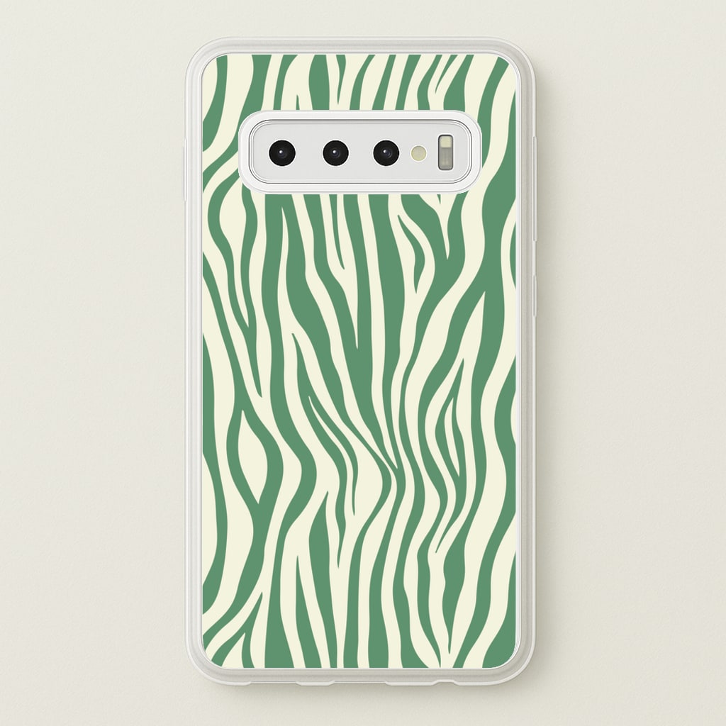 Green Zebra - Animal Patterns - Animal Patterns Phone Case for Galaxy S10 Plus