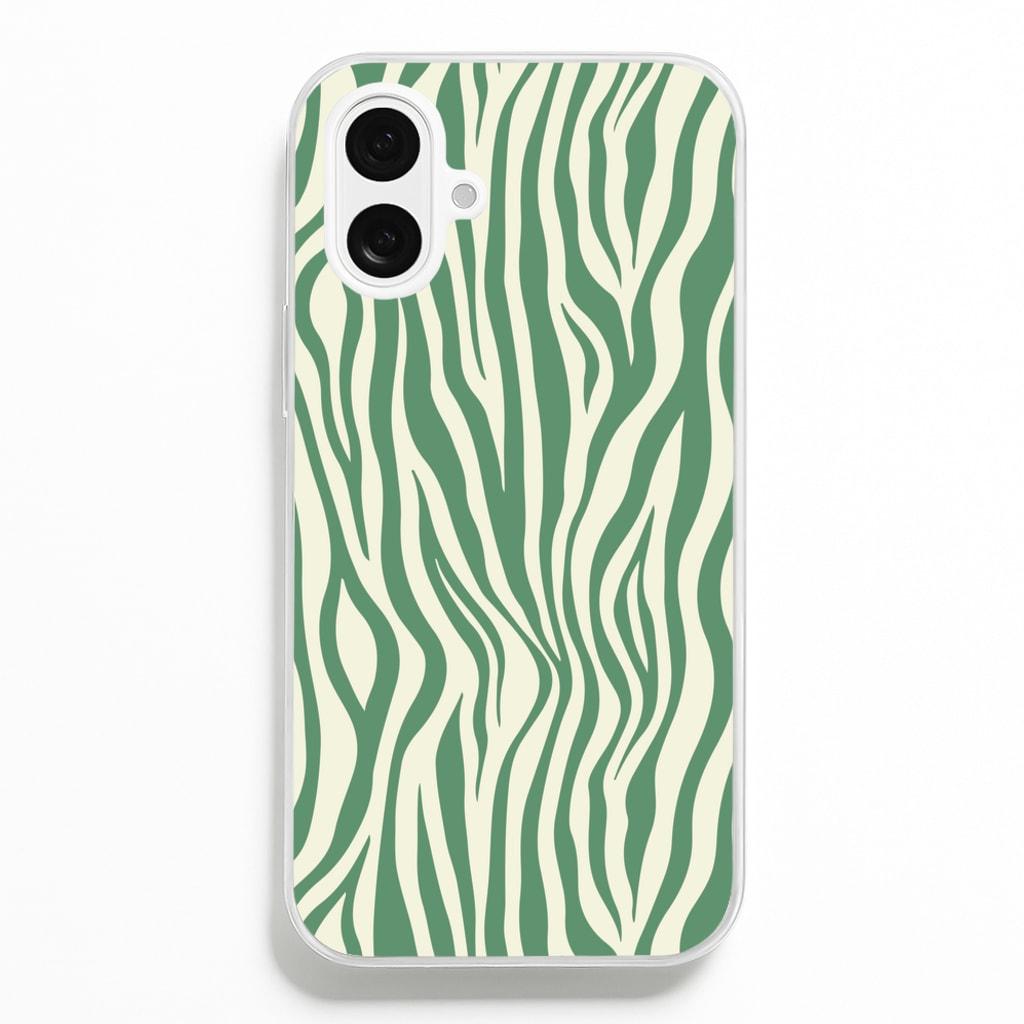 Green Zebra - Animal Patterns - Animal Patterns Phone Case for iPhone 16 Plus