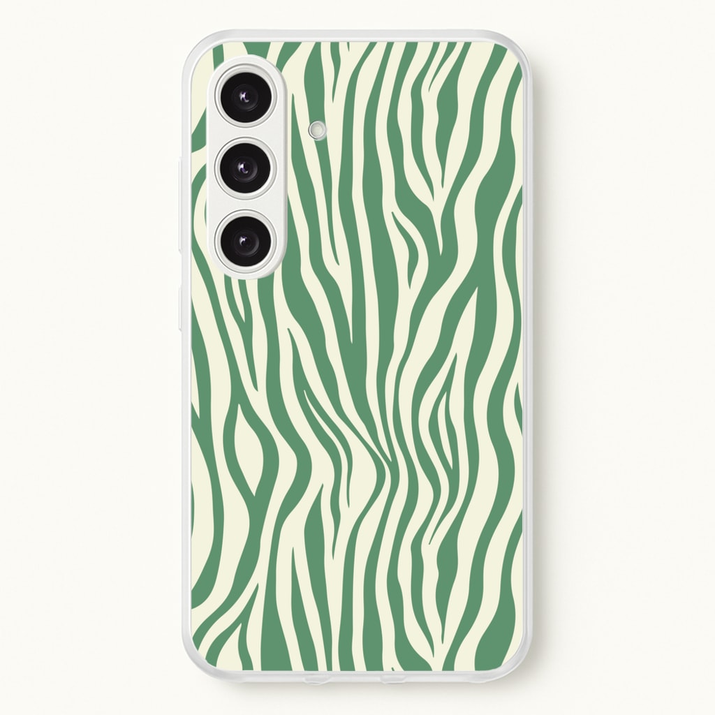 Green Zebra - Animal Patterns - Animal Patterns Phone Case for Galaxy S25 Plus