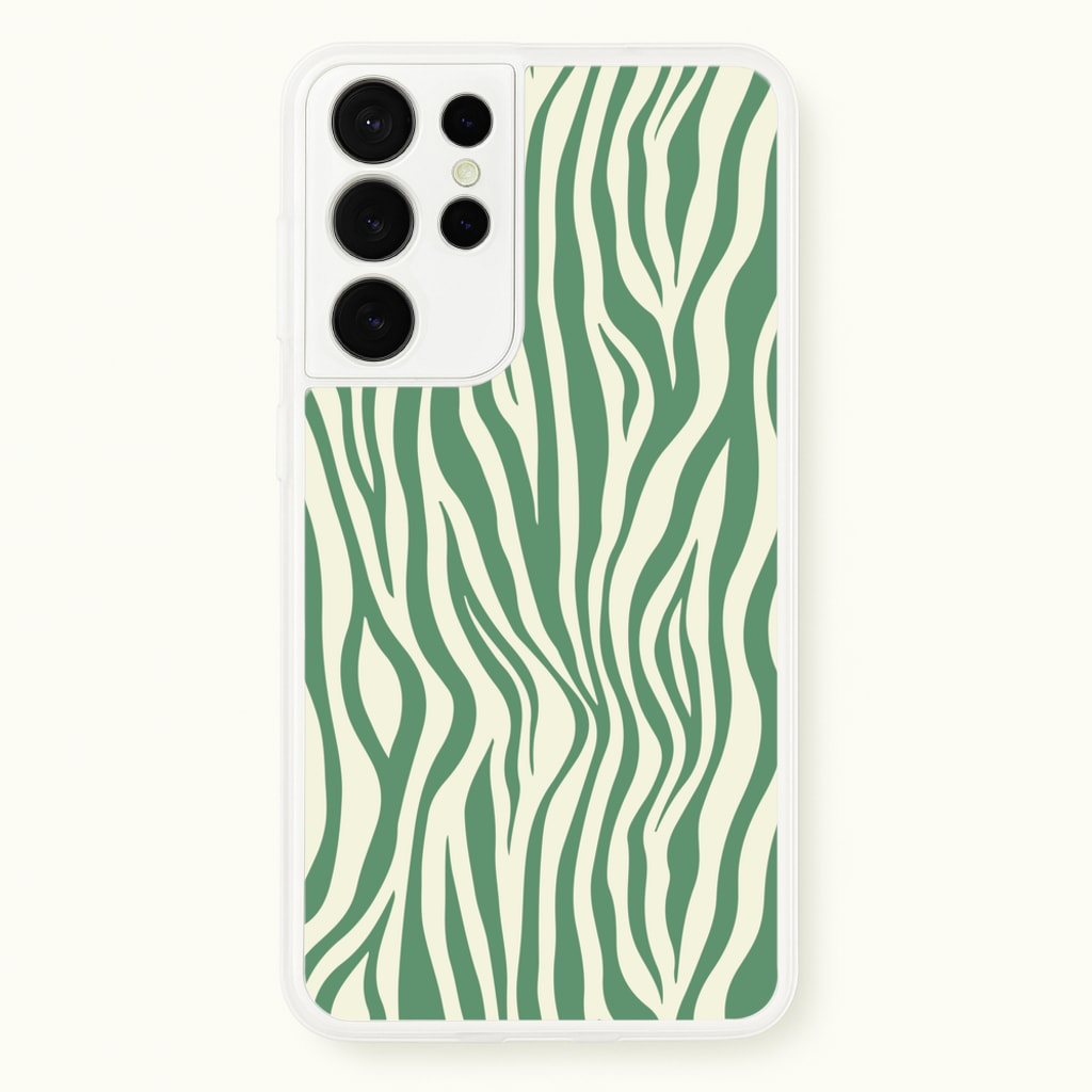 Green Zebra - Animal Patterns - Animal Patterns Phone Case for Galaxy S21 Ultra