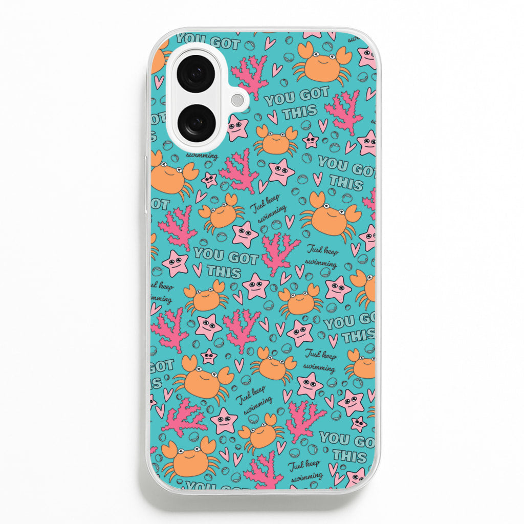 Crabs - Animal Patterns - Animal Patterns Phone Case for iPhone 16 Plus