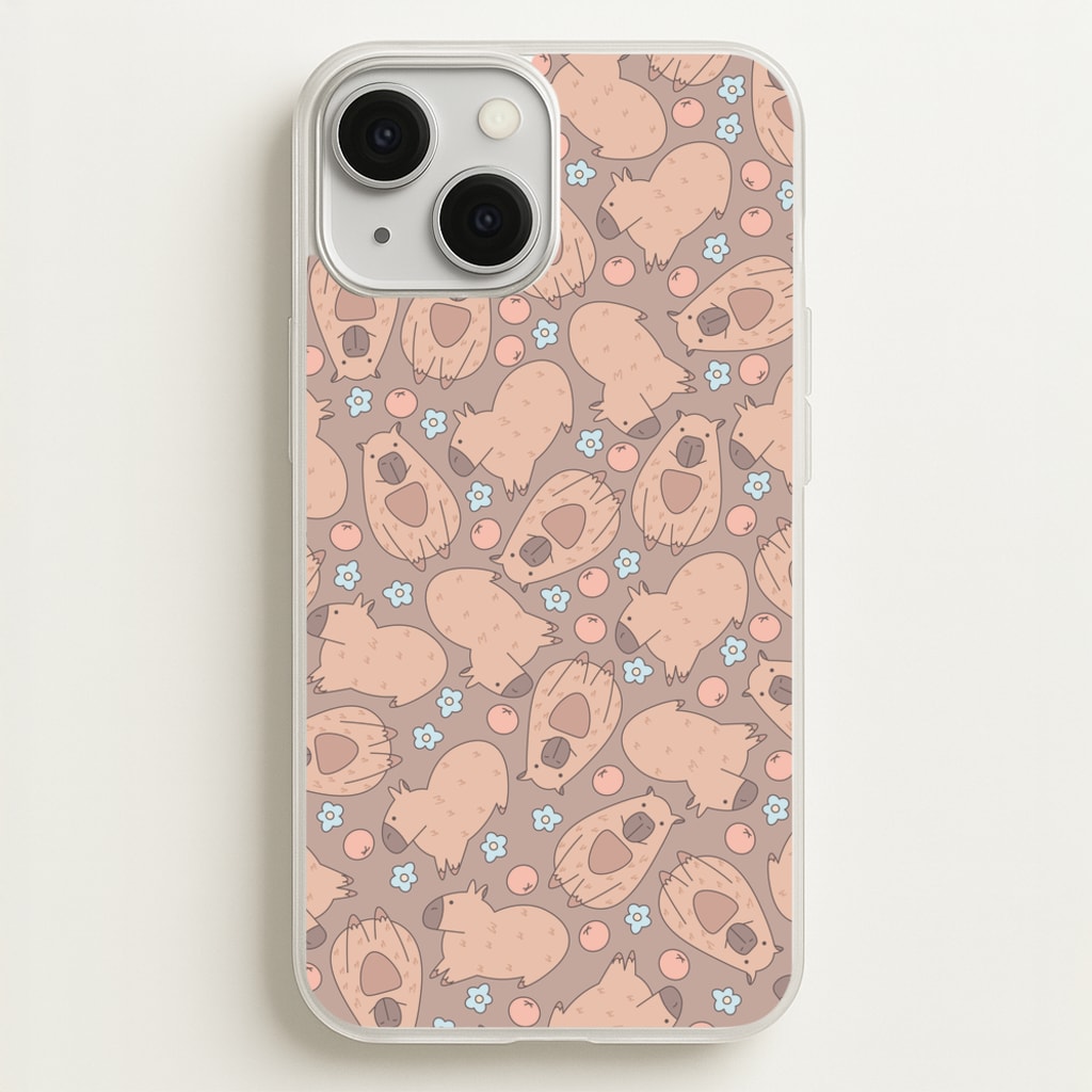 Capybara - Animal Patterns - Animal Patterns Phone Case for iPhone 13 Mini