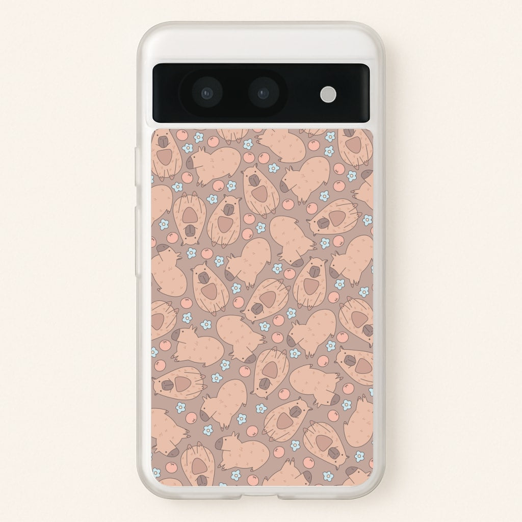 Capybara - Animal Patterns - Animal Patterns Phone Case for Google Pixel 8a