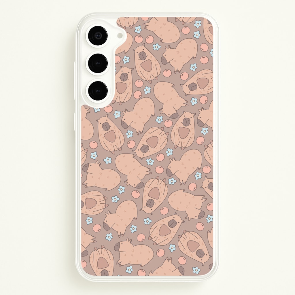 Capybara - Animal Patterns - Animal Patterns Phone Case for Galaxy S23