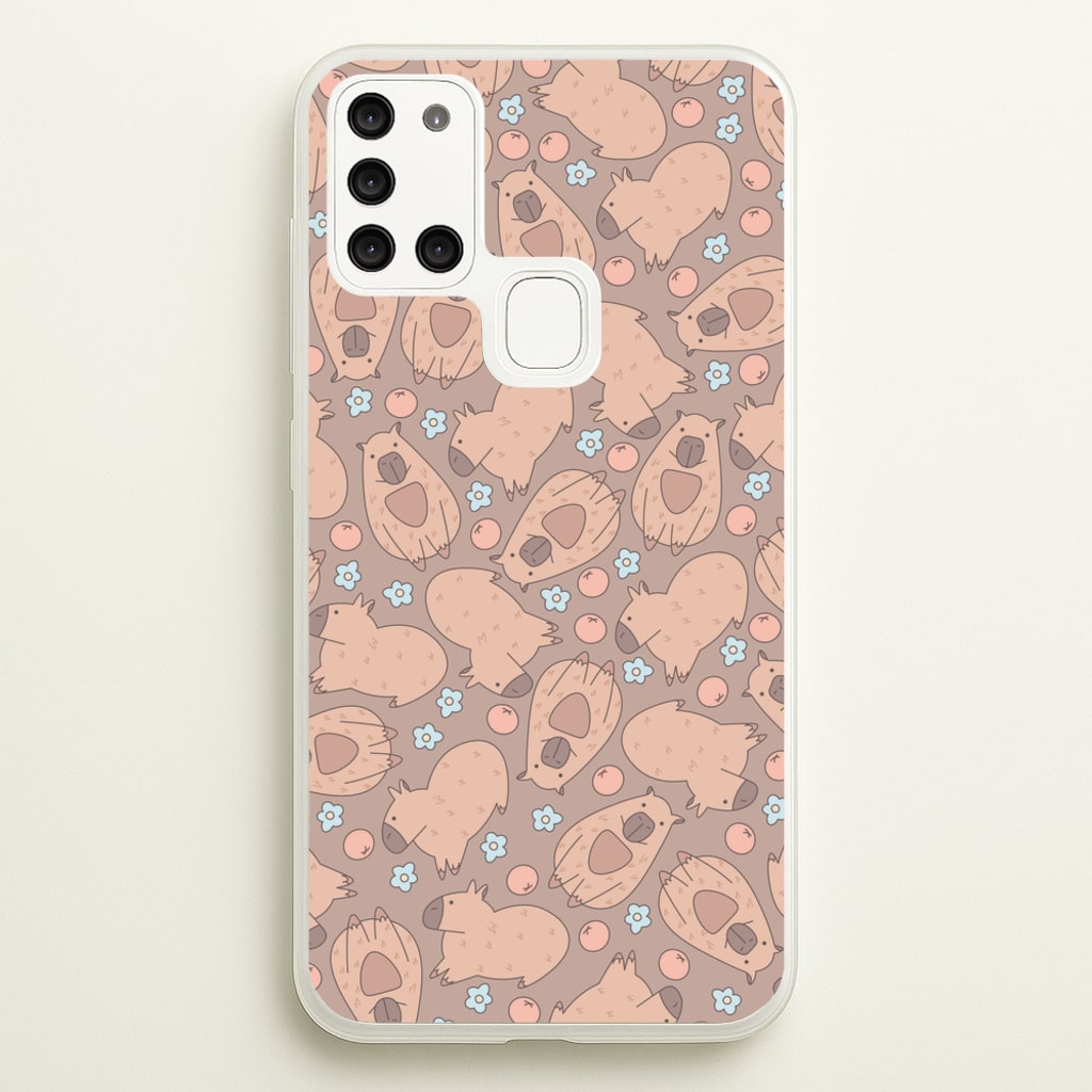 Capybara - Animal Patterns - Animal Patterns Phone Case for Galaxy A21s