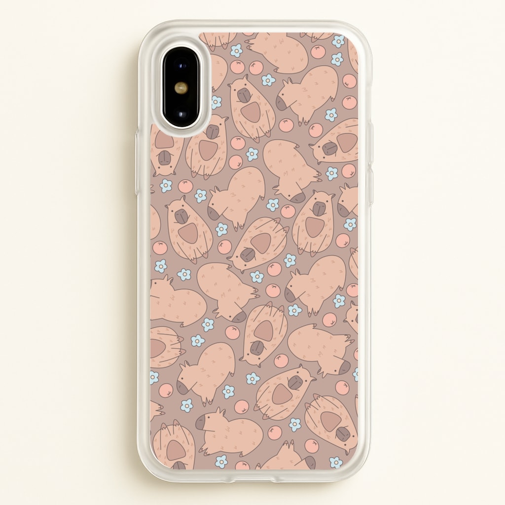 Capybara - Animal Patterns - Animal Patterns Phone Case for iPhone X / XS