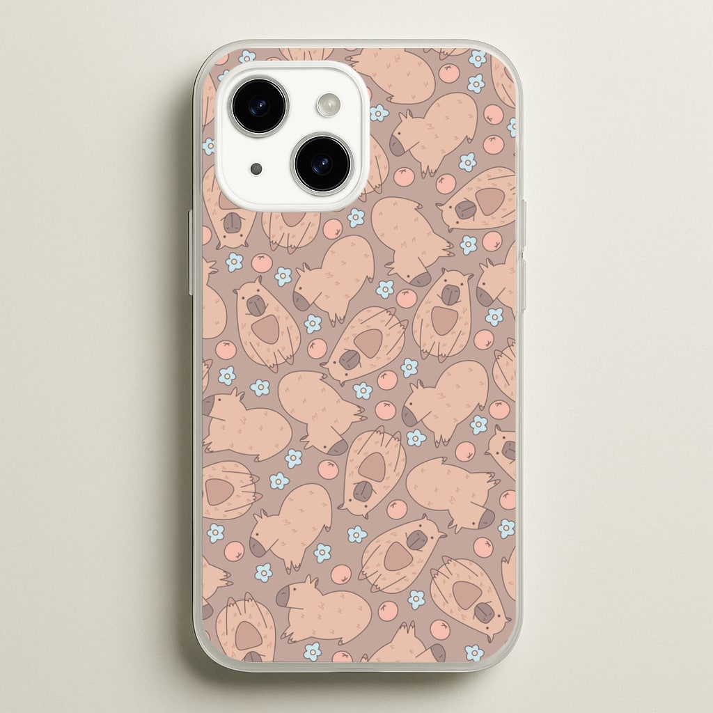 Capybara - Animal Patterns - Animal Patterns Phone Case for iPhone 15