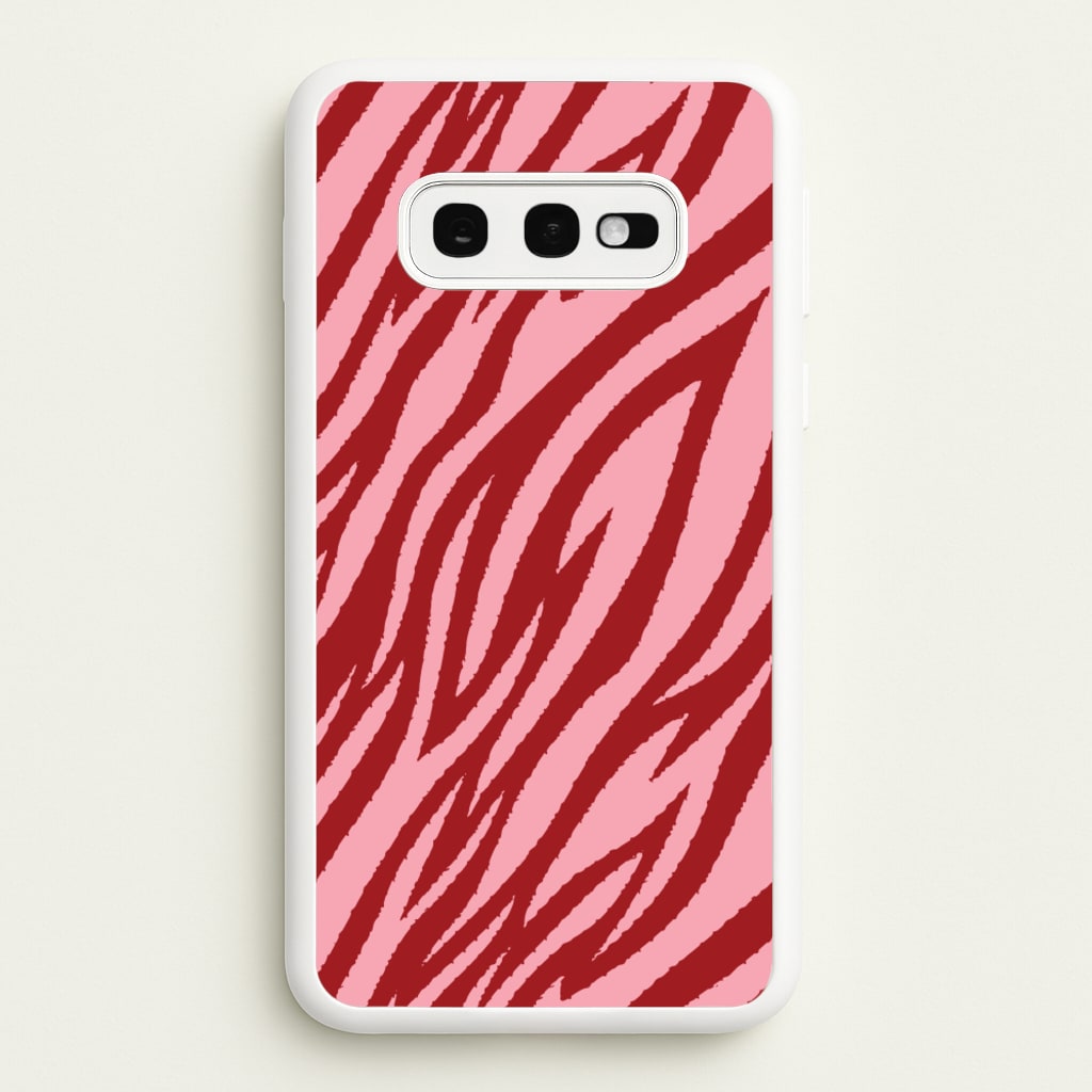 Red And Pink Tiger Print - Animal Patterns Phone Case for Galaxy S10e