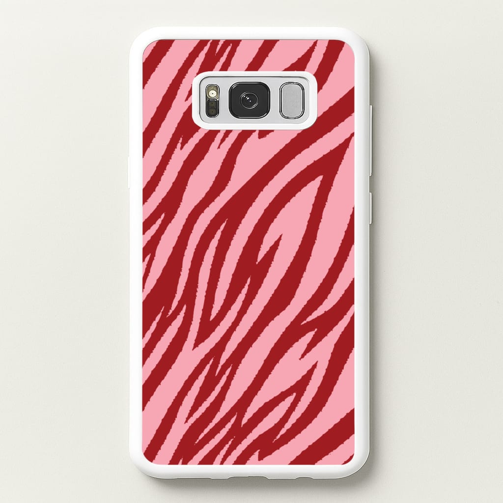 Red And Pink Tiger Print - Animal Patterns Phone Case for Galaxy S8