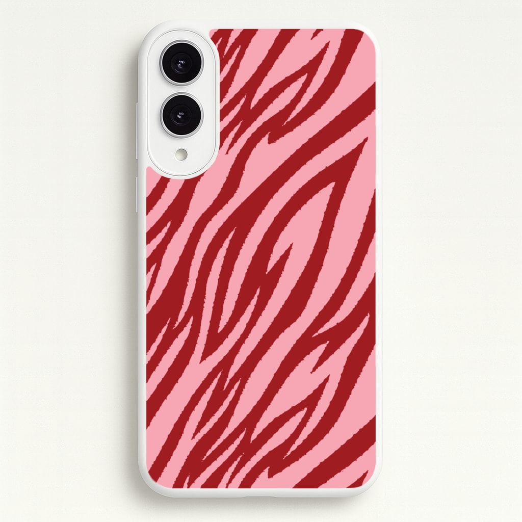 Red And Pink Tiger Print - Animal Patterns Phone Case for Galaxy S25 Edge