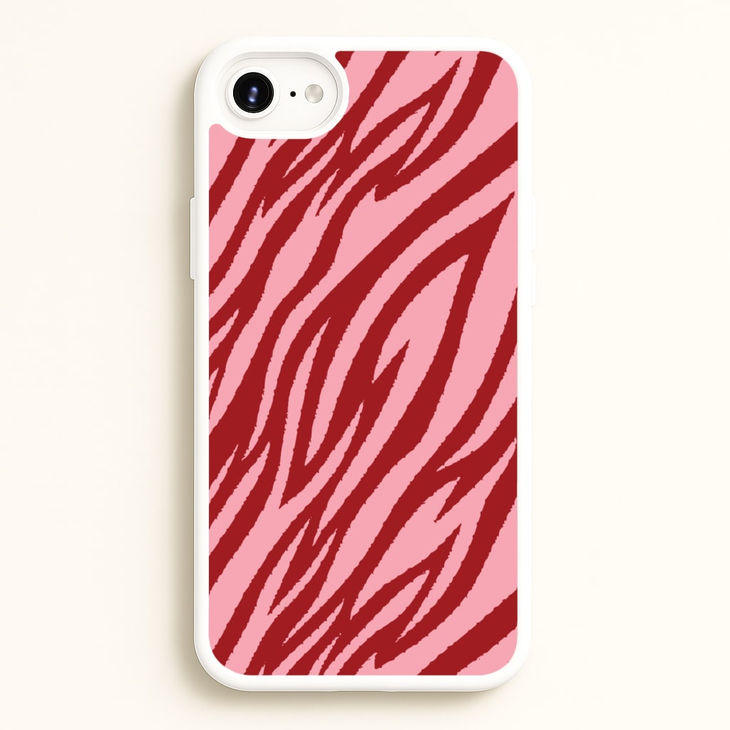 Red And Pink Tiger Print - Animal Patterns Phone Case for iPhone 6 / 7 / 8 / SE