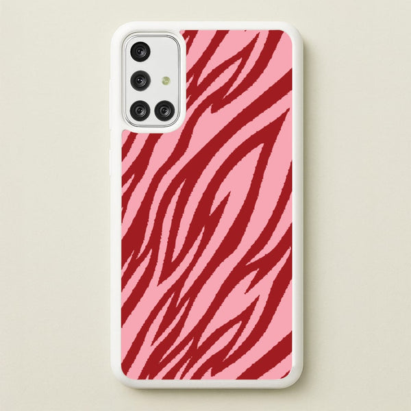 Red And Pink Tiger Print - Animal Patterns Phone Case for Galaxy A71