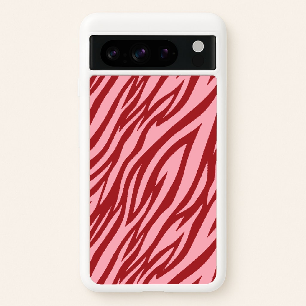 Red And Pink Tiger Print - Animal Patterns Phone Case for Google Pixel 8 Pro
