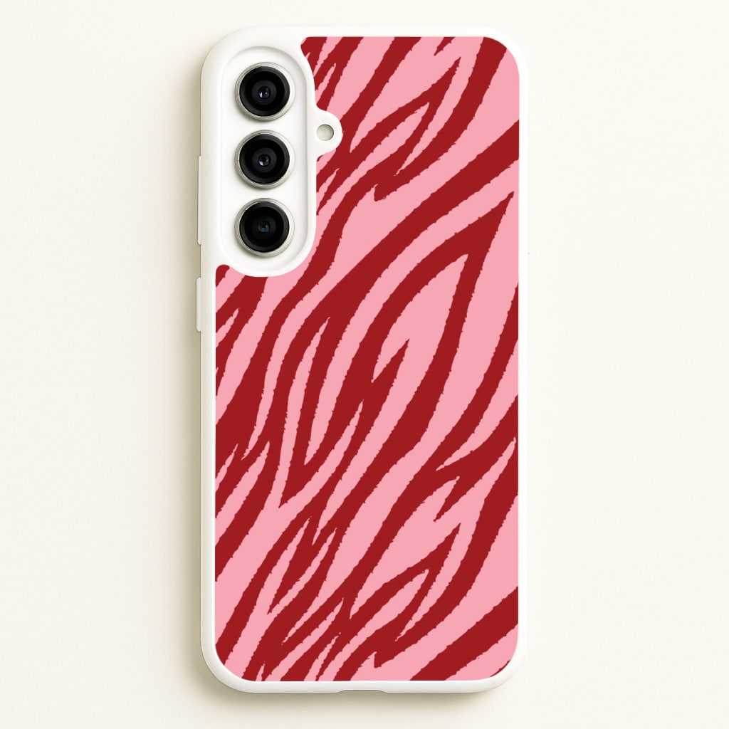 Red And Pink Tiger Print - Animal Patterns Phone Case for Galaxy A56