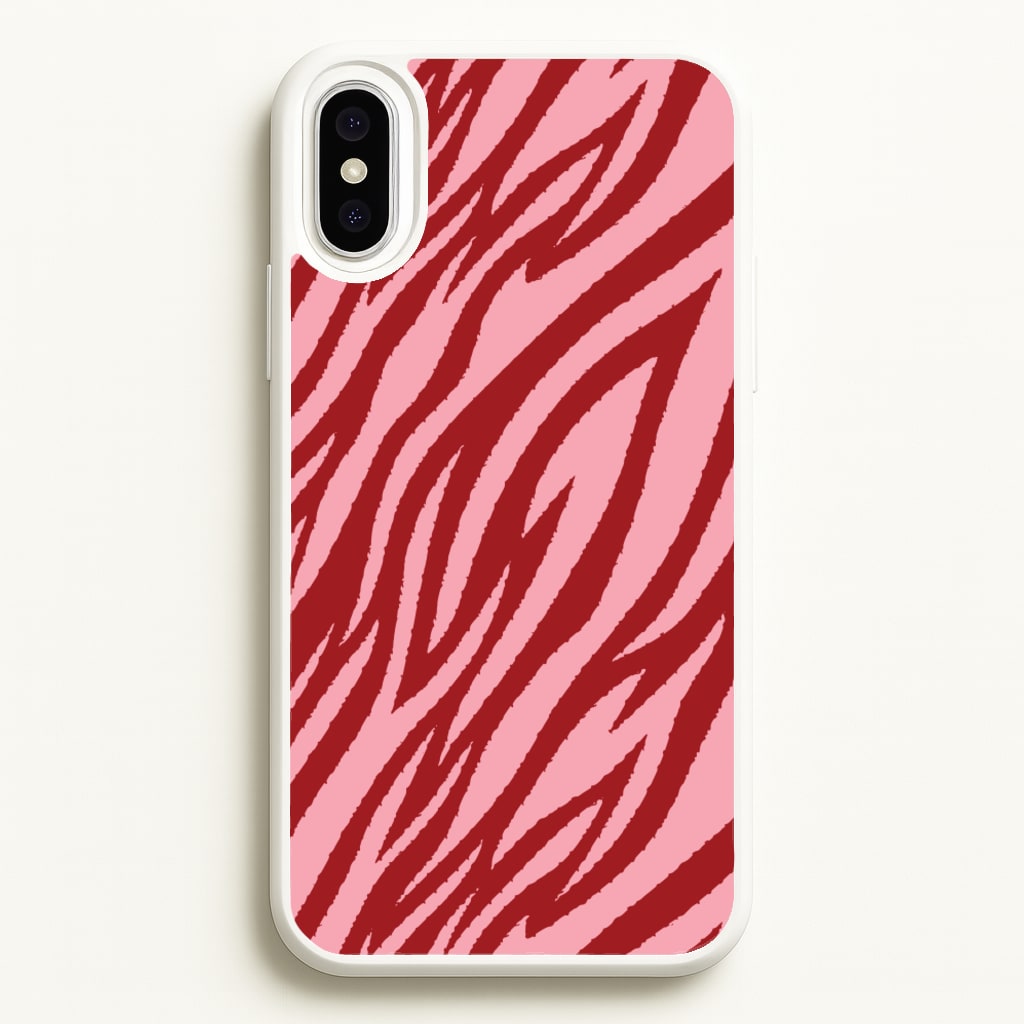 Red And Pink Tiger Print - Animal Patterns Phone Case for iPhone XS Max