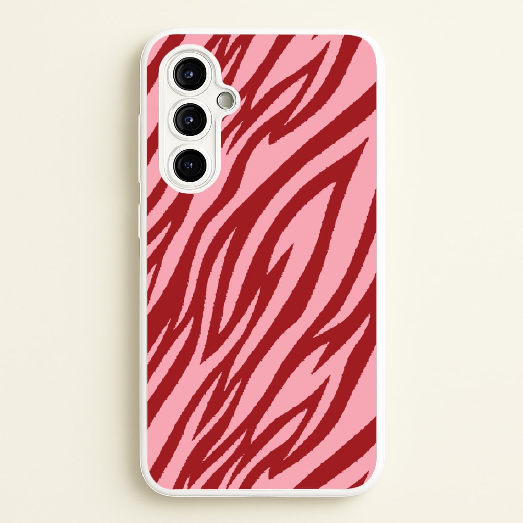 Red And Pink Tiger Print - Animal Patterns Phone Case for Galaxy A54