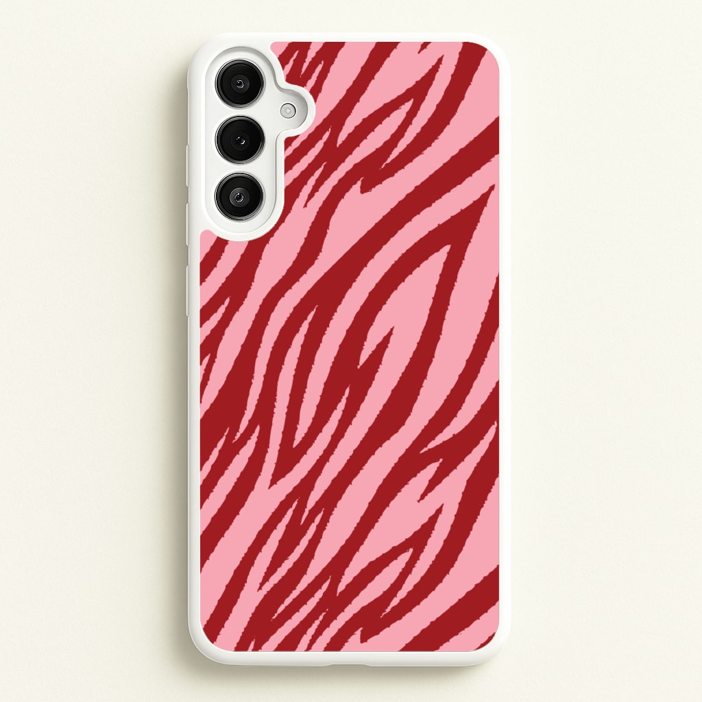 Red And Pink Tiger Print - Animal Patterns Phone Case for Galaxy A34