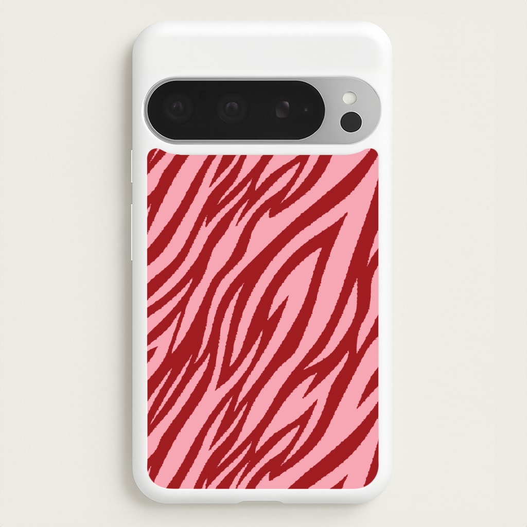 Red And Pink Tiger Print - Animal Patterns Phone Case for Google Pixel 9 Pro XL