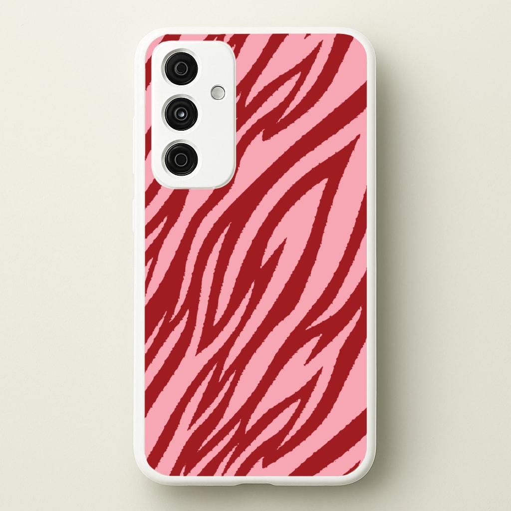 Red And Pink Tiger Print - Animal Patterns Phone Case for Galaxy A55