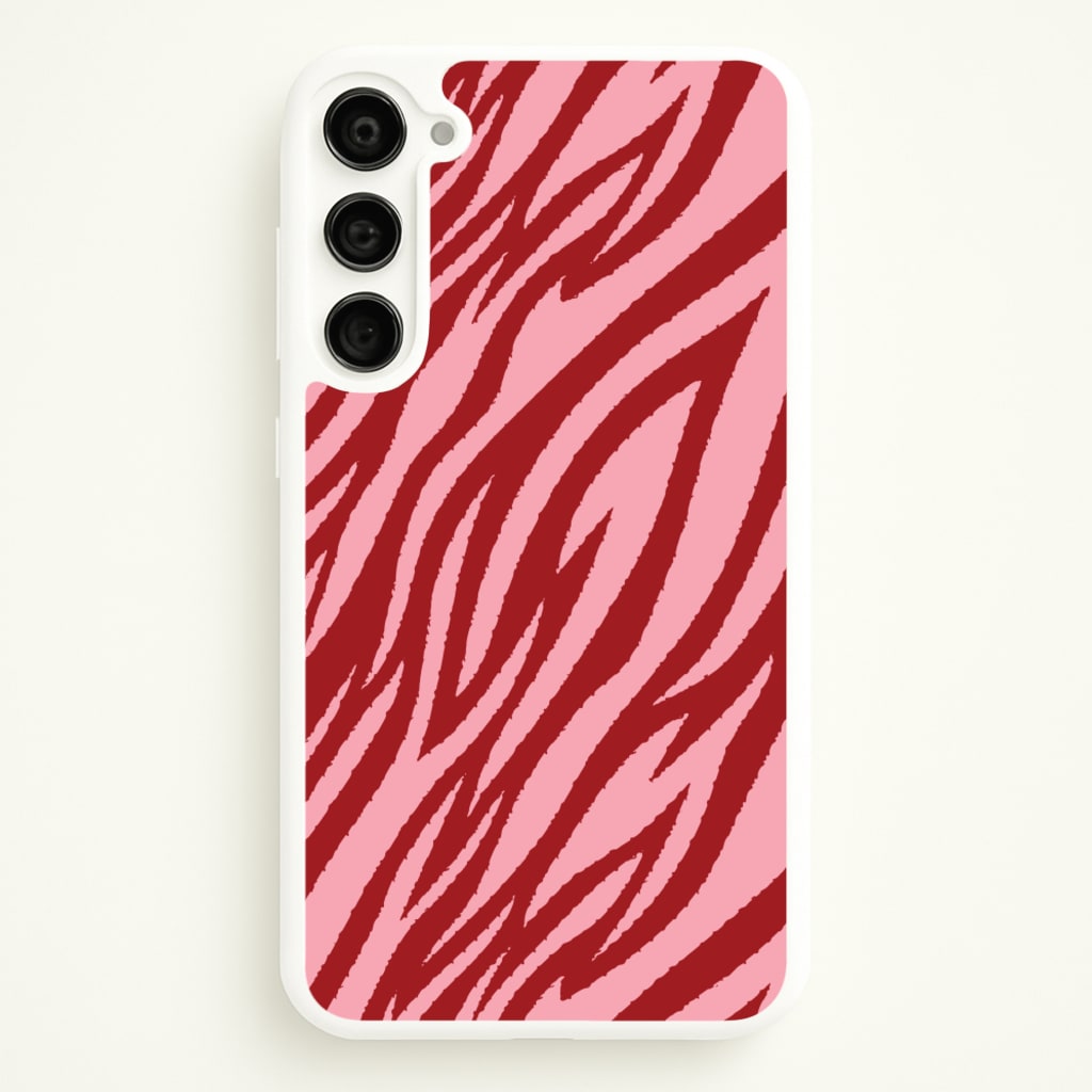 Red And Pink Tiger Print - Animal Patterns Phone Case for Galaxy S23