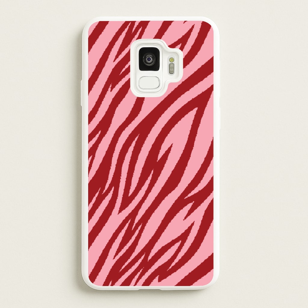 Red And Pink Tiger Print - Animal Patterns Phone Case for Galaxy S9