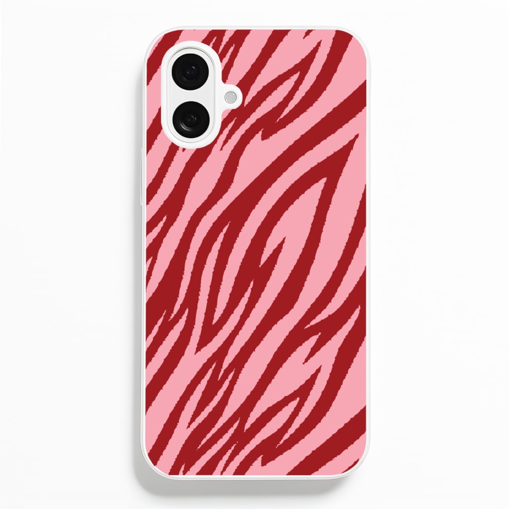 Red And Pink Tiger Print Phone Case