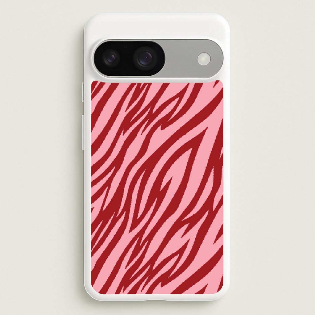 Red And Pink Tiger Print - Animal Patterns Phone Case for Google Pixel 9 / 9 Pro