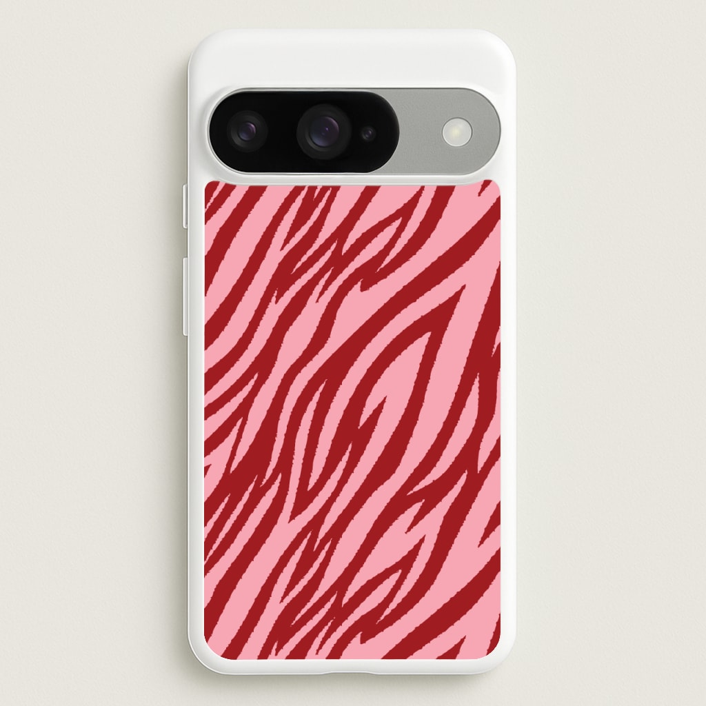 Red And Pink Tiger Print Phone Case for Google Pixel 10 / 10 Pro