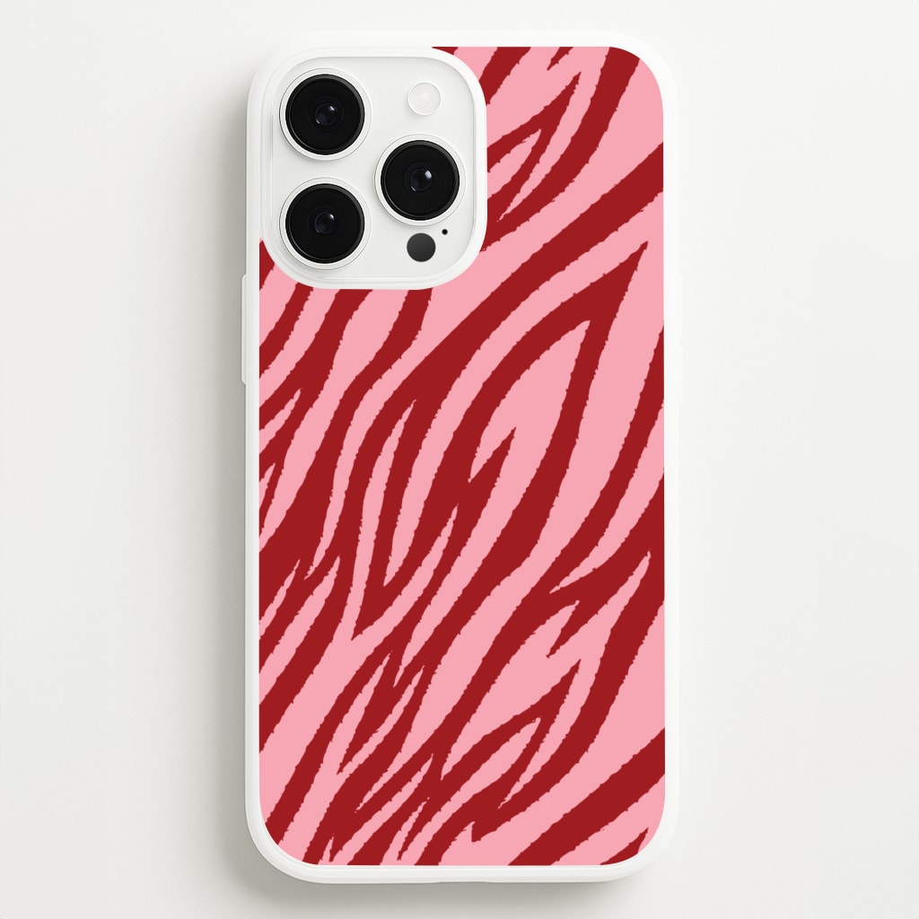 Red And Pink Tiger Print - Animal Patterns Phone Case for iPhone 13 Pro Max