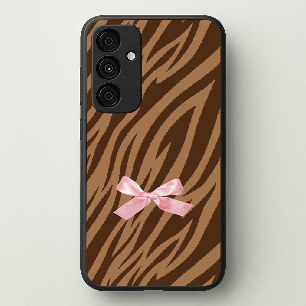 Coquette Brown Tiger Print - Animal Patterns Phone Case for Galaxy A35