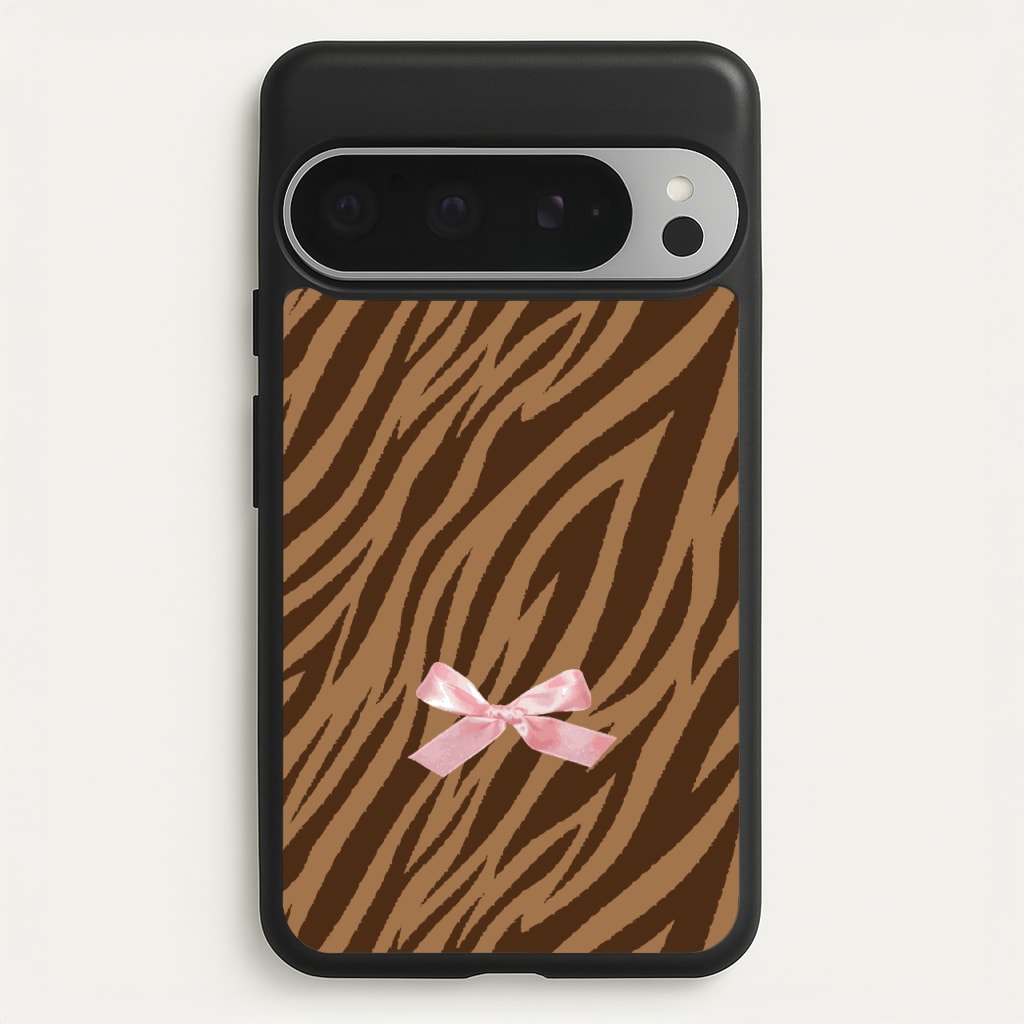 Coquette Brown Tiger Print - Animal Patterns Phone Case for Google Pixel 9 Pro XL