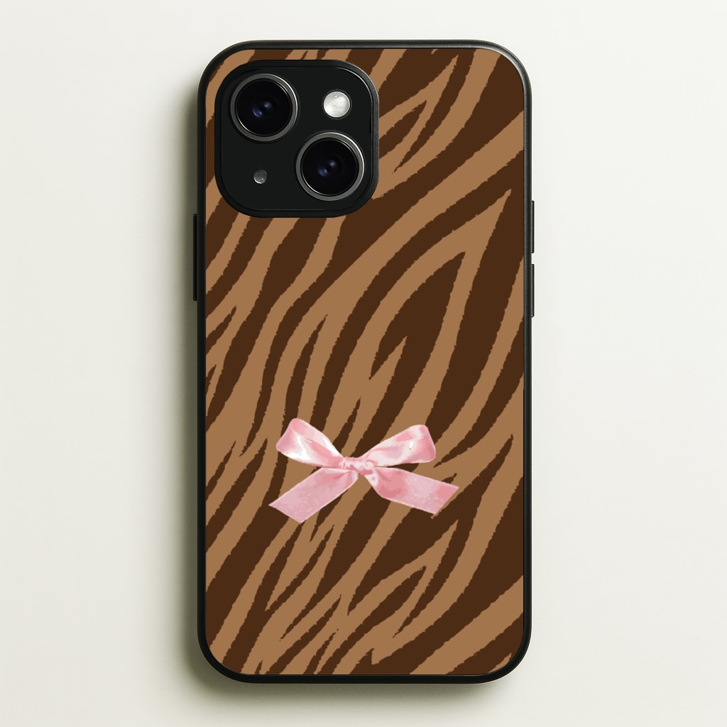 Coquette Brown Tiger Print - Animal Patterns Phone Case for iPhone 15