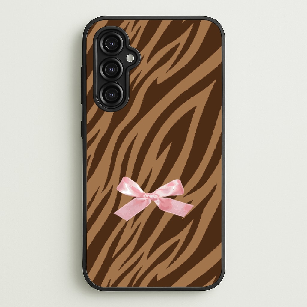 Coquette Brown Tiger Print - Animal Patterns Phone Case for Galaxy A14