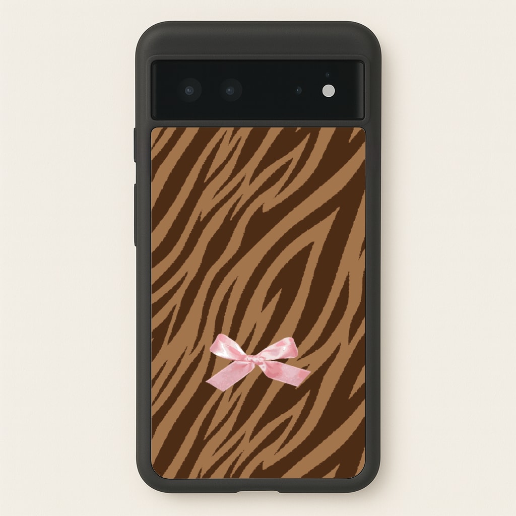 Coquette Brown Tiger Print - Animal Patterns Phone Case for Google Pixel 6