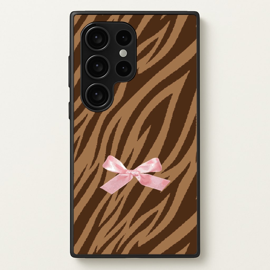 Coquette Brown Tiger Print - Animal Patterns Phone Case for Galaxy S24 Ultra